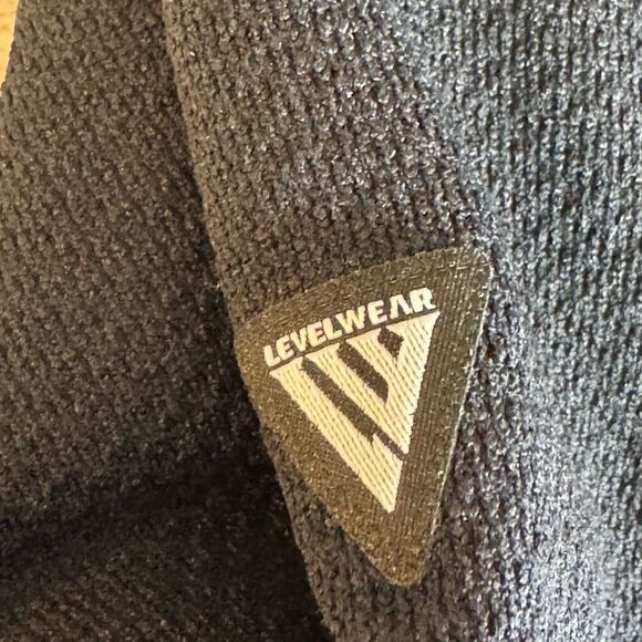 levelwear jacket Womens Sz M Mid layer Ribbed knit full zip Breaker Nylon Black - Picture 9 of 13